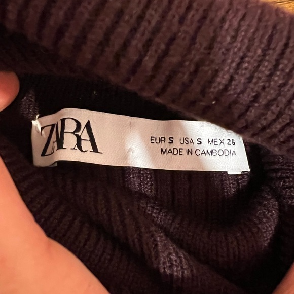 Women’s Zara puff sleeve thick 3/4 sleeve turtleneck fall winter sweater size sm - Picture 4 of 4